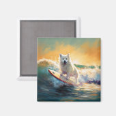 Aimant American Eskimo Beach Surf Peinture (Recto/Verso)
