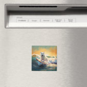 Aimant American Eskimo Beach Surf Peinture (In Situ (Lave-vaisselle))