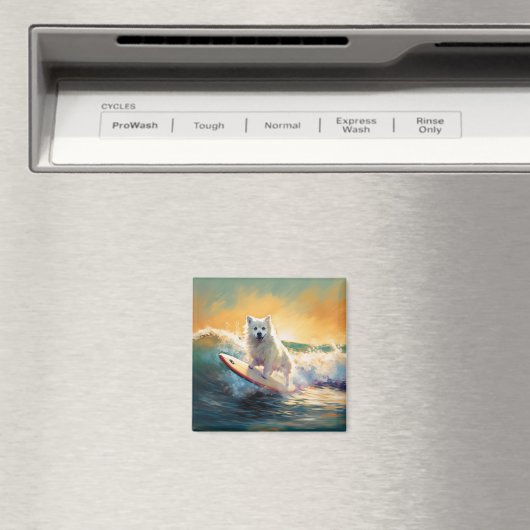 Aimant American Eskimo Beach Surf Peinture (In Situ (Lave-vaisselle))