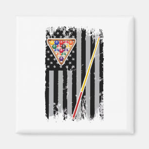 Aimant American Flag Billiard Vintage Pool Player Vintage