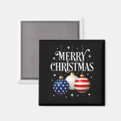 Aimant American Flag Merry Christmas Tree Baubles Us Patr (Recto/Verso)