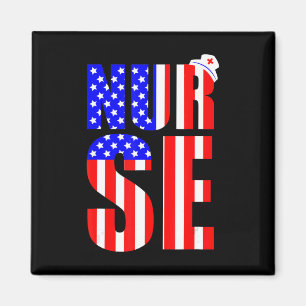 Aimant American Flag Nurse 4 juillet RN LPN Nurse