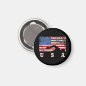 Aimant American Flag Swimming USA Cadeau Swim Team Premiu (Recto/Verso)