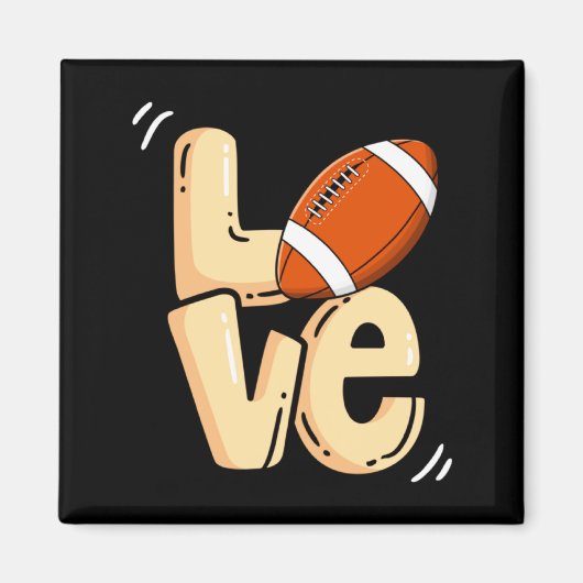 Aimant American Football Love Valentines Rugby Srts Pl _1 (Devant)