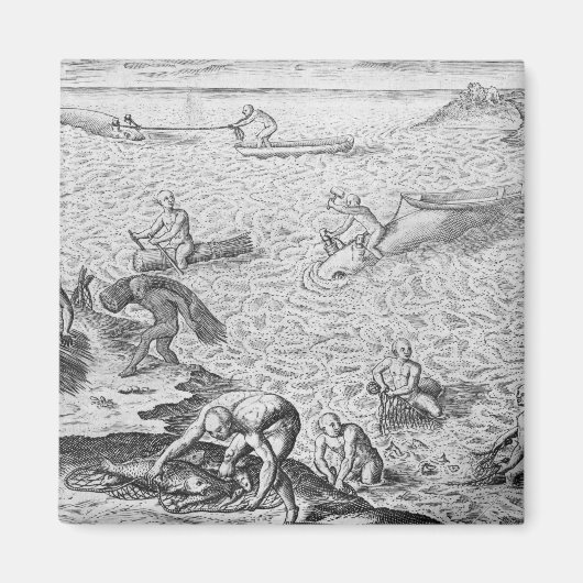 Aimant American Indian method of whaling, from an account (Devant)