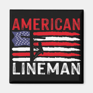 Aimant American Lineman Electric Cable Patriotic USA Flag