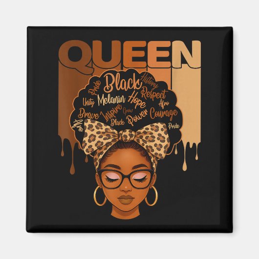 Aimant American Melanin History Queen Black African Humor (Devant)