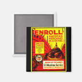 Aimant American Merchant Marine - Inscrivez-vous aujourd' (Recto/Verso)