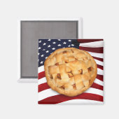 Aimant American Pie (Pomme Pie avec drapeau américain) (Recto/Verso)