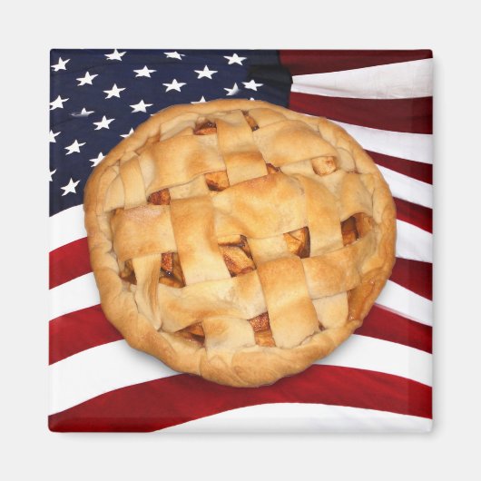 Aimant American Pie (Pomme Pie avec drapeau américain) (Devant)