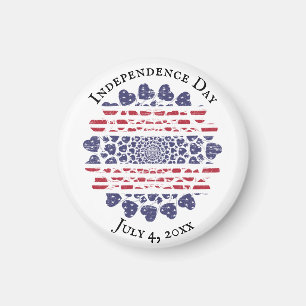 Aimant American Psychedelic Patriotic Hearts Tie Dye