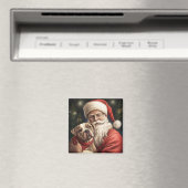 Aimant American Staffordshire avec Noël au Père Noël (In Situ (Lave-vaisselle))