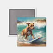 Aimant American Staffordshire Beach Surf Peinture (Recto/Verso)