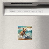 Aimant American Staffordshire Beach Surf Peinture (In Situ (Lave-vaisselle))