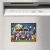 Aimant American Staffordshire Chien Citrouille Halloween  (In Situ (Lave-vaisselle))