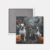Aimant American Staffordshire Chien de nuit d'Halloween (Recto/Verso)