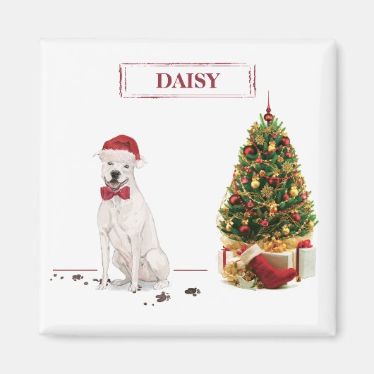 Aimant American Staffordshire Terrier Funny Christmas Dog (Devant)