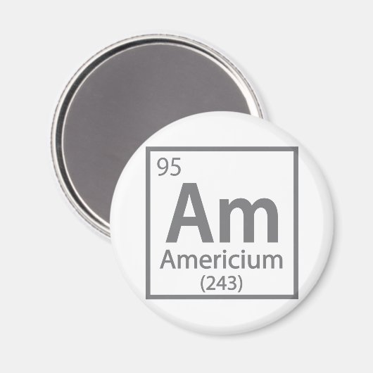 Aimant Americium - Tableau périodique de la science améri (Recto/Verso)