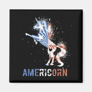 Aimant Americorn drapeau américain licorne patriotique 4