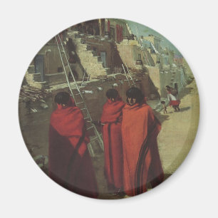 Aimant Amérindien vintage, Hopi Pueblo par Louis Akin
