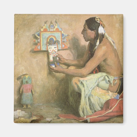 Aimant Amérindiens vintages, Hopi Katchina par Couse (Devant)