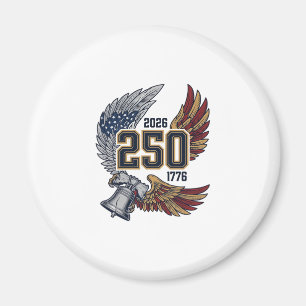 Aimant Amérique 250 Ailes d'aigle 2026 Dessin patriotique