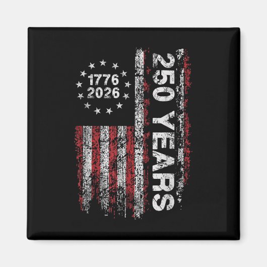 Aimant Amérique 250e anniversaire Us Drapeau 250 ans Nous (Devant)