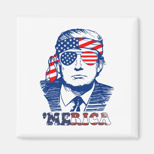 Aimant Amérique américaine heureuse 4 juillet Trump Améri (Devant)