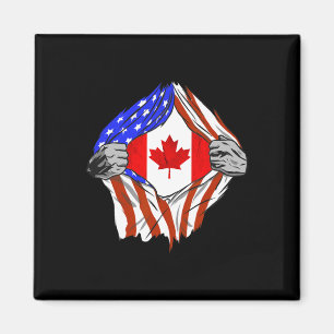 Aimant Amérique Drapeau Canadien Usa Poitrine Racines Can
