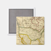 Aimant Amérique du Nord Carte gravée (Recto/Verso)