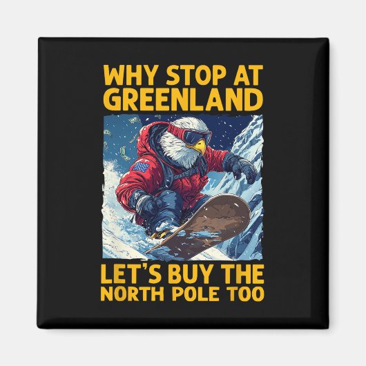 Aimant Amérique Eagle Snowboard Au Groenland Et Au Nord (Devant)