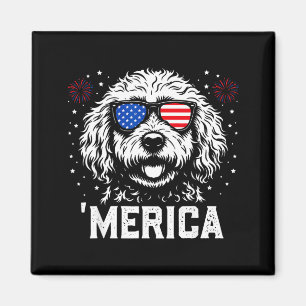 Aimant Amérique Goldendoodle Patriotique Drapeau Américai