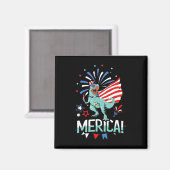 Aimant Amerisaurus Rex Jour de l'indépendance du drapeau (Recto/Verso)