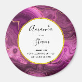 Aimant Améthyste Violet Et Or Agate Mariage Merci (Devant)