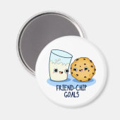 Aimant Ami-Chip Buts Drôle Lait Cookies Pun (Recto/Verso)