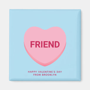 Aimant Ami conversation bleu rose coeur Valentine's