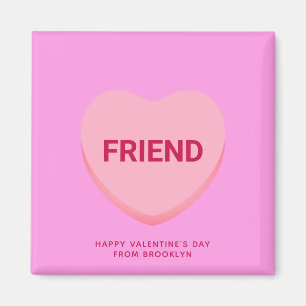 Aimant Ami conversation rose coeur Saint Valentin