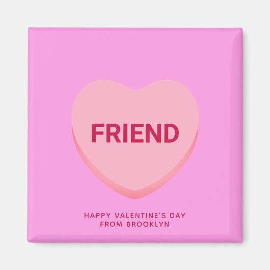 Aimant Ami conversation rose coeur Saint Valentin (Devant)