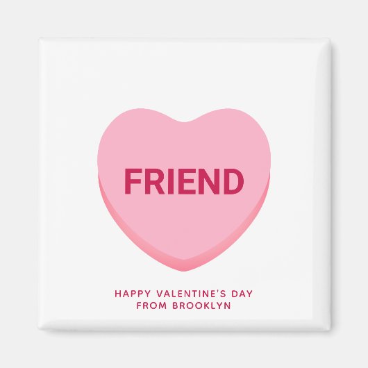 Aimant Ami conversation rose coeur Valentines gardiens (Devant)