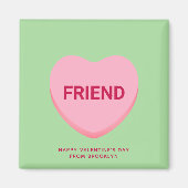 Aimant Ami conversation rose verte coeur Valentine's (Devant)