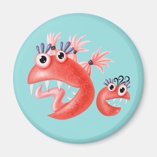 Aimant Ami Monstre Drôle Amis Joyeux Créatures Silly (Devant)