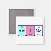 Aimant Amine l'aimant de nom de table périodique (Recto/Verso)