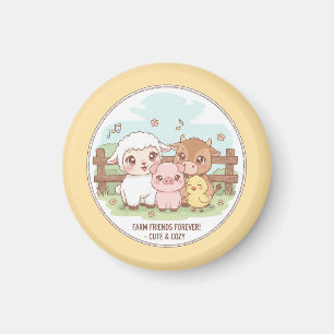 Aimant Amis de la ferme pour toujours - mignons et cosy
