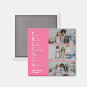 Aimant AMIS Photo personnalisée rose (Recto/Verso)