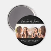 Aimant Amis pour toujours les noms de photos noirs (Recto/Verso)