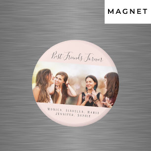 Aimant Amis pour toujours photo filles rose