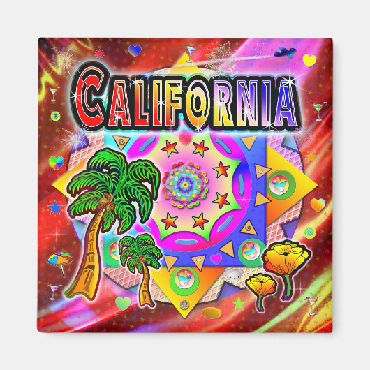 Aimant Amis tropicaux de Californie (Devant)