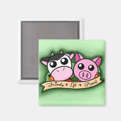 Aimant Amis végétariens/végétaliens - pas alimentaires (Recto/Verso)