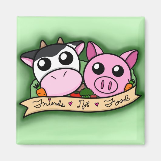 Aimant Amis végétariens/végétaliens - pas alimentaires (Devant)