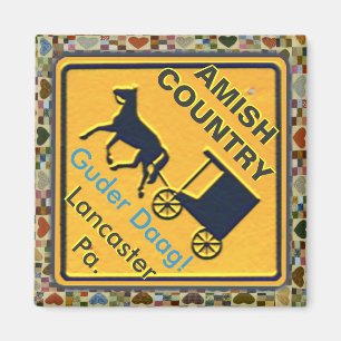 Aimant Amish Horse & Buggy "Good Day" Magnet!